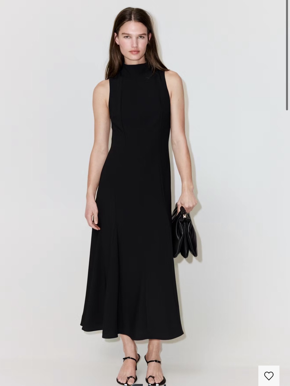 Mango Black Sleeveless Mock-Neck Maxi Dress